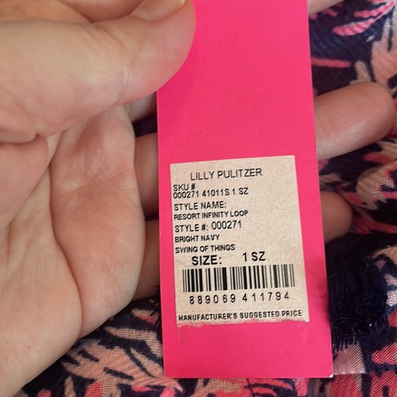 NWT Lilly Pulitzer Resort Infinity Loop Scarf in Bright Navy - Picture 4 of 4